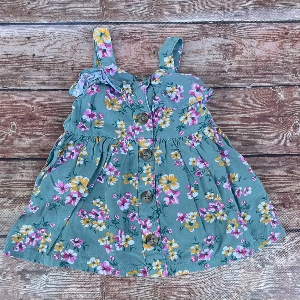Little lass Baby girl floral dress set of two size 6-9 months